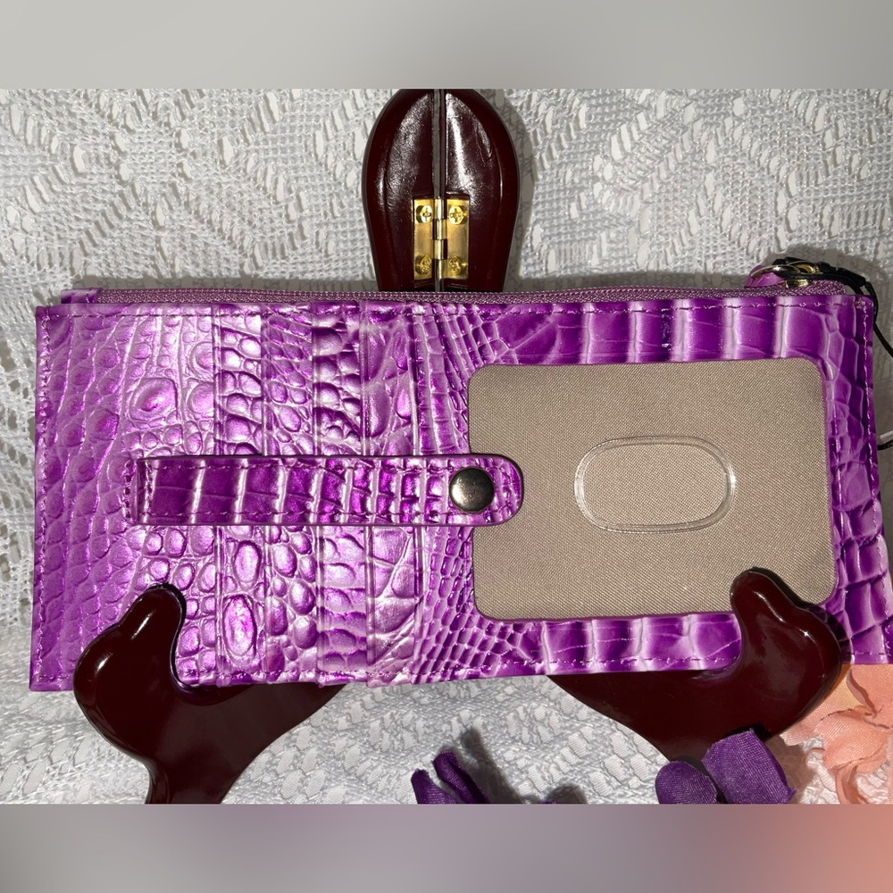 Brahmin Purple Croc-Embossed Wallet